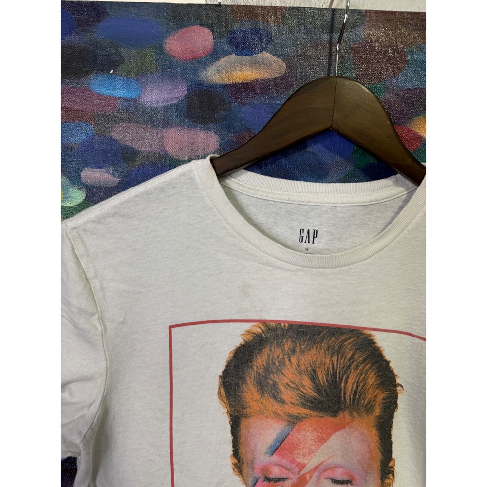 Gap David Bowie Tour 1973 Graphic T-Shirt White Mens XS Aladdin Sane Music Tee - Picture 3 of 6